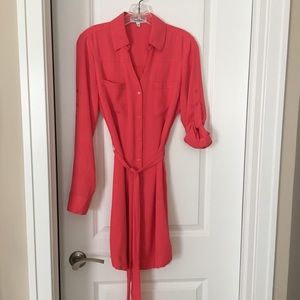 Portofino shirt dress coral color